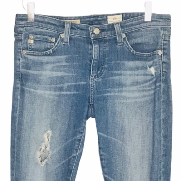 AG Adriano Goldschmied The Legging Super Skinny Ankle Jeans Sz 27 Distressed - Picture 2 of 14